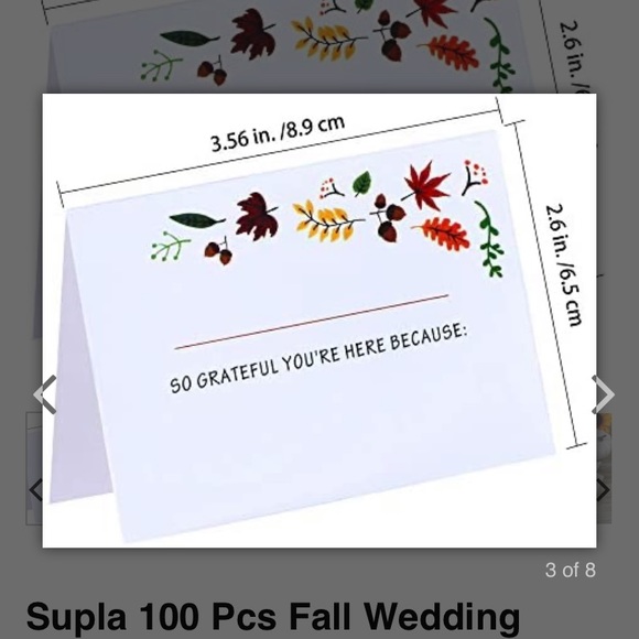 Supla Fall Themed Place Cards (100) - Picture 3 of 3